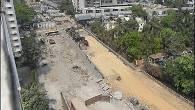Mumbai, India - March 13, 2023: Gokhale Bridge, a major connector between Andheri East and West, completely dismantled in the morning, at Andheri, in Mumbai, India, on Monday, March 13, 2023. (Photo by Vijay Bate/HT Photo) (HT PHOTO) Mumbai, India - March 13, 2023: Gokhale Bridge, a major connector between Andheri East and West, completely dismantled in the morning, at Andheri, in Mumbai, India, on Monday, March 13, 2023. (Photo by Vijay Bate/HT Photo) (HT PHOTO)