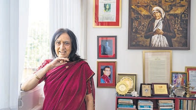 Mumbai, India - March 24, 2023: Mithu Alur, founder chairperson of The Spastic Society of India, poses for the photos, at Colaba, in Mumbai, India, on Friday, March 24, 2023. (Photo by Satish Bate/ Hindustan Times) (Satish Bate/HT PHOTO) Mumbai, India - March 24, 2023: Mithu Alur, founder chairperson of The Spastic Society of India, poses for the photos, at Colaba, in Mumbai, India, on Friday, March 24, 2023. (Photo by Satish Bate/ Hindustan Times) (Satish Bate/HT PHOTO)