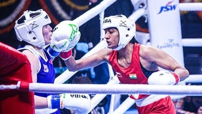 Nitu Ghanghas (45-48 kg) defeated Mongolia's Lutsaikhan Altantsetseg to win gold meald at IBA Women's World Boxing Championships 2023 (BFI) Nitu Ghanghas (45-48 kg) defeated Mongolia's Lutsaikhan Altantsetseg to win gold meald at IBA Women's World Boxing Championships 2023 (BFI)
