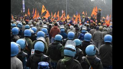 The protest site near YPS Chowk, Mohali, remained largely peaceful. (HT File) The protest site near YPS Chowk, Mohali, remained largely peaceful. (HT File)
