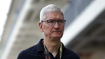 Tim Cook also visited an Apple Store in Beijing on Friday. (AFP)