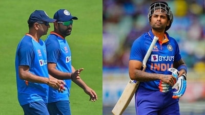 Rahul Dravid with Rohit Sharma; Suryakumar Yadav Rahul Dravid with Rohit Sharma; Suryakumar Yadav