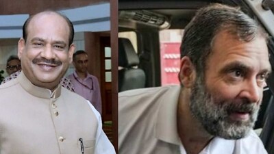 Lok Sabha speaker Om Birla and Congress leader Rahul Gandhi. (PTI) Lok Sabha speaker Om Birla and Congress leader Rahul Gandhi. (PTI)
