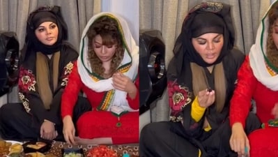 Rakhi Sawant turns host for an iftar party at her house. (Viral Bhayani) (Viral Bhayani) Rakhi Sawant turns host for an iftar party at her house. (Viral Bhayani) (Viral Bhayani)