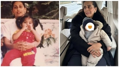 Sonam Kapoor wished mom Sunita Kapoor with her and her son's pics clicked in the same style. Sonam Kapoor wished mom Sunita Kapoor with her and her son's pics clicked in the same style.