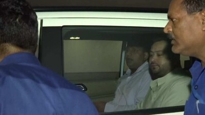 Tejashwi Yadav leaves for CBI office. (ANI) Tejashwi Yadav leaves for CBI office. (ANI)
