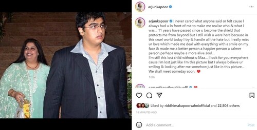 Arjun Kapoor also wrote a note remembering Mona.