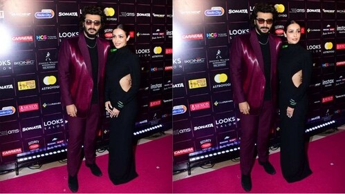 Malaika Arora and Arjun Kapoor stun together on the red carpet. (HT Photo/Varinder Chawla)