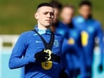 England's Phil Foden during training