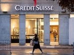 The logo of Swiss bank Credit Suisse is seen in front of a branch office in Bern, Switzerland.