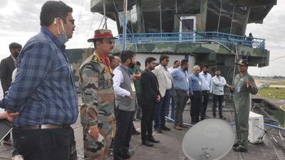 A team from Drone Federation of India visited the Jammu Air Force Station on Saturday to get a better perspective of field requirements for unmanned aerial vehicles (UAVs) and anti-drone measures, said officials. (HT Photo) A team from Drone Federation of India visited the Jammu Air Force Station on Saturday to get a better perspective of field requirements for unmanned aerial vehicles (UAVs) and anti-drone measures, said officials. (HT Photo)