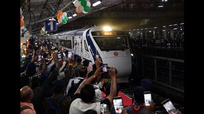 Around one lakh passengers travelled on the Mumbai-Solapur Vande Bharat Express and the Mumbai-Sainagar-Shirdi Express trains following a month of operation (HT FILE PHOTO)