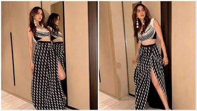 Rakul Preet knows how to steal the thunder with her sartorial fashion picks. She recently took fashion to a whole new level with her gorgeous look in a dramatic fringe top and draped slit skirt. (Instagram/@rakulpreet) Rakul Preet knows how to steal the thunder with her sartorial fashion picks. She recently took fashion to a whole new level with her gorgeous look in a dramatic fringe top and draped slit skirt. (Instagram/@rakulpreet)