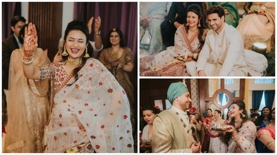 Divyanka Tripathi has shared many pics from husband Vivek Dahiya's sister's wedding. Divyanka Tripathi has shared many pics from husband Vivek Dahiya's sister's wedding.