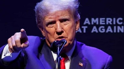 Former US president Donald Trump is seen. Former US president Donald Trump is seen.
