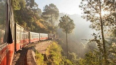 Kalka-Shimla Railway: This UNESCO World Heritage Site is a narrow-gauge train that runs between Kalka and Shimla, passing through 102 tunnels and over 864 bridges, and offering spectacular views of the Himalayas. (Pinterest) Kalka-Shimla Railway: This UNESCO World Heritage Site is a narrow-gauge train that runs between Kalka and Shimla, passing through 102 tunnels and over 864 bridges, and offering spectacular views of the Himalayas. (Pinterest)