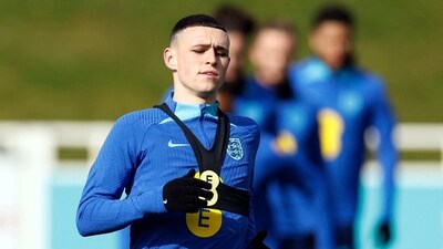 England's Phil Foden during training (REUTERS)