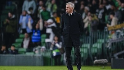 Real Madrid head coach Carlo Ancelotti stands on the sideline during the La Liga match against Real Betis (AP) Real Madrid head coach Carlo Ancelotti stands on the sideline during the La Liga match against Real Betis (AP)