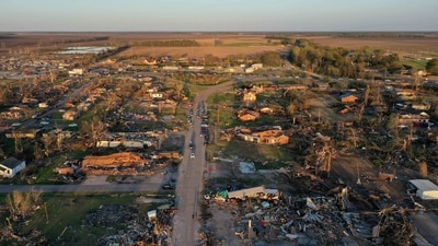 "The scale of the damage and loss is evident everywhere affected today," he wrote on Twitter. "Homes, businesses ... entire communities." (Getty Images via AFP) "The scale of the damage and loss is evident everywhere affected today," he wrote on Twitter. "Homes, businesses ... entire communities." (Getty Images via AFP)