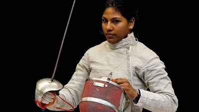 Bhavani Devi clinched gold in the women's individual sabre event. (HT Image) Bhavani Devi clinched gold in the women's individual sabre event. (HT Image)