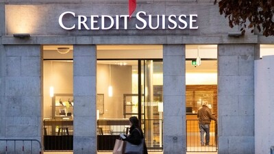 The logo of Swiss bank Credit Suisse is seen in front of a branch office in Bern, Switzerland. (Reuters)