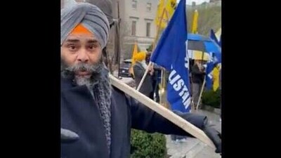 '"F*** you....that's what you are. Make the video," a pro-Khalistani protester in Washington said.