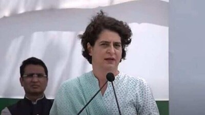 At Congress's satyagraha in Rajghat on Sunday, Priyanka Gandhi said PM Modi is a coward.