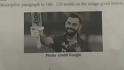 Question asked on Virat Kohli in class 9 English exam. (Twitter/@CricCrazyJohns) Question asked on Virat Kohli in class 9 English exam. (Twitter/@CricCrazyJohns)