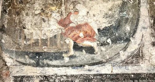 The paintings feature scenes from a 1635 book by Francis Quarles. (BBC/ Luke Budworth) The paintings feature scenes from a 1635 book by Francis Quarles. (BBC/ Luke Budworth)