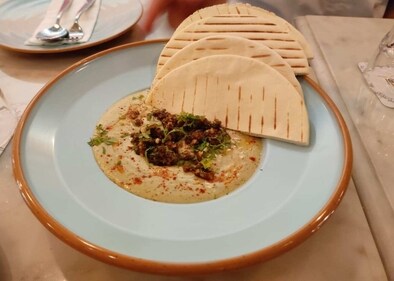 Thecha hummus is a spicy and flavorful twist on traditional hummus. (Chef Anees Khan) Thecha hummus is a spicy and flavorful twist on traditional hummus. (Chef Anees Khan)