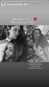 Kareena with Malaika Arora, Amrita Arora and Mallika Bhat. Kareena with Malaika Arora, Amrita Arora and Mallika Bhat.