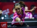 Manika Batra in action for India.