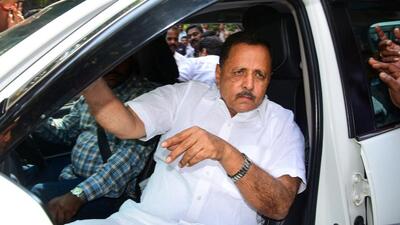BJP MLA Madal Virupakshappa appears before the Lokayukta office, in Bengaluru on March 9, 2023. (PTI)