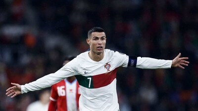 Portugal's forward Cristiano Ronaldo reacts during the UEFA Euro 2024 group J qualification football match between Luxembourg and Portugal (AFP) Portugal's forward Cristiano Ronaldo reacts during the UEFA Euro 2024 group J qualification football match between Luxembourg and Portugal (AFP)