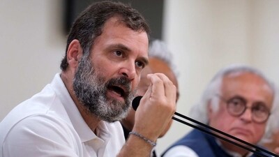 Rahul Gandhi speaks during a news conference at the Congress headquarters in New Delhi on Saturday, (Bloomberg ) Rahul Gandhi speaks during a news conference at the Congress headquarters in New Delhi on Saturday, (Bloomberg )