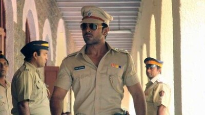 Ram Charan in a still from Zanjeer (2013). Ram Charan in a still from Zanjeer (2013).