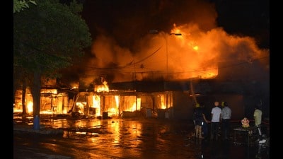 The Sector-9 rehri market was the first to get pucca booths following a major fire in September 2022 that had gutted around 150 shops. (HT File Photo)