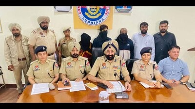 The accused in police custody in Ludhiana on Monday. (Gurpreet Singh/HT) The accused in police custody in Ludhiana on Monday. (Gurpreet Singh/HT)