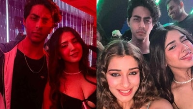 Aryan Khan and Roshni Walia at a party. Aryan Khan and Roshni Walia at a party.