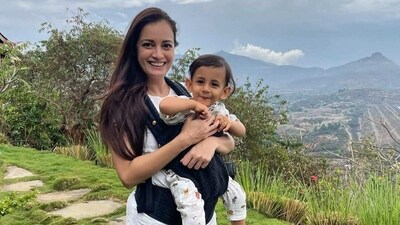 Dia Mirza has shared a new picture with son Avyaan. Dia Mirza has shared a new picture with son Avyaan.
