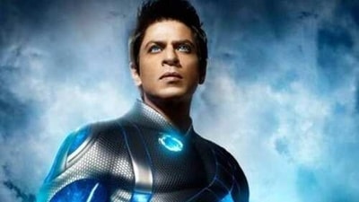 Shahrukh Khan: Ra.One: The blue coloured suit worn by King Khan in the film was made in Los Angeles and costs a whopping <span class='webrupee'>₹</span>4.5 crores approximately. (Pinterest) Shahrukh Khan: Ra.One: The blue coloured suit worn by King Khan in the film was made in Los Angeles and costs a whopping <span class='webrupee'>₹</span>4.5 crores approximately. (Pinterest)
