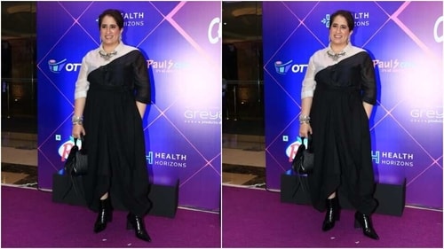 Guneet Monga at OTTPlay Changemakers Awards 2023. (HT Photo/Varinder Chawla) Guneet Monga at OTTPlay Changemakers Awards 2023. (HT Photo/Varinder Chawla)