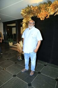 MM Keeravaani at Ram Charan's 38th birthday party in Hyderabad. (Varinder Chawla) MM Keeravaani at Ram Charan's 38th birthday party in Hyderabad. (Varinder Chawla)