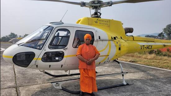 Swami Omvesh also said he had showered flowers from a helicopter on devotees during Ganga Snan in November last year. (SOURCED )