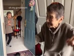 Grandma's reaction after being surprised. Grandma's reaction after being surprised.