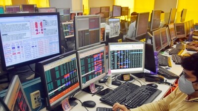 Shareholders react as Sensex and Nifty go down. (ANI File Photo ) Shareholders react as Sensex and Nifty go down. (ANI File Photo )