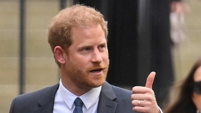 Prince Harry: Britain's Prince Harry, Duke of Sussex, gestures outside the High Court in London, Britain. (Reuters)