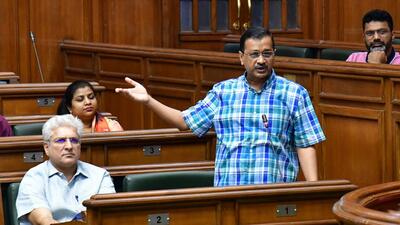 Chief minister Arvind Kejriwal at the Delhi assembly on Tuesday. (HT Photo) Chief minister Arvind Kejriwal at the Delhi assembly on Tuesday. (HT Photo)