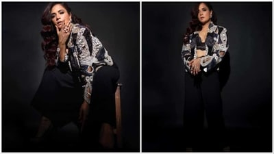 One of the most versatile actors of Bollywood, Richa Chadha, once again left the internet spellbound with her dramatic look in a sequins jacket, bralette and trousers. (Instagram/@therichachadha) One of the most versatile actors of Bollywood, Richa Chadha, once again left the internet spellbound with her dramatic look in a sequins jacket, bralette and trousers. (Instagram/@therichachadha)