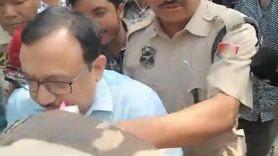 Former Assam Public Service Commission (APSC) chairman Rakesh Paul walked out of prison on Tuesday four days after the Gauhati high court granted him bail. (Twitter/Screengrab) Former Assam Public Service Commission (APSC) chairman Rakesh Paul walked out of prison on Tuesday four days after the Gauhati high court granted him bail. (Twitter/Screengrab)